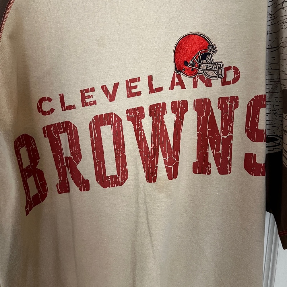 Cleveland Browns Beige and Red Men's Shirt